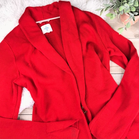 ANTHROPOLOGIE HWRE Long Sleeve Red Cardigan - Picture 1 of 6